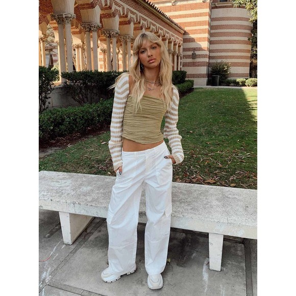 Princess Polly Tube Top 10 Large Mushroom Tan Strapless Cecile Textured NWT - Picture 2 of 14